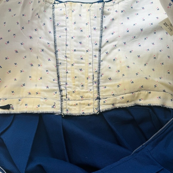 HANCKE VINTAGE DRESS COTTON BLUE DRESS AUSTRIAN 60s PRAIRIE DRESS EMBROIDERED 42 - Picture 14 of 17